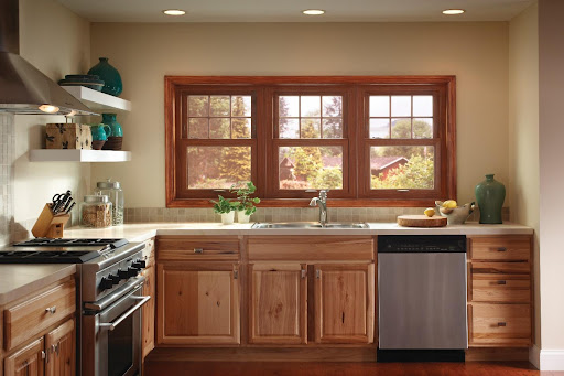 Double Hung Windows with Wood Finish