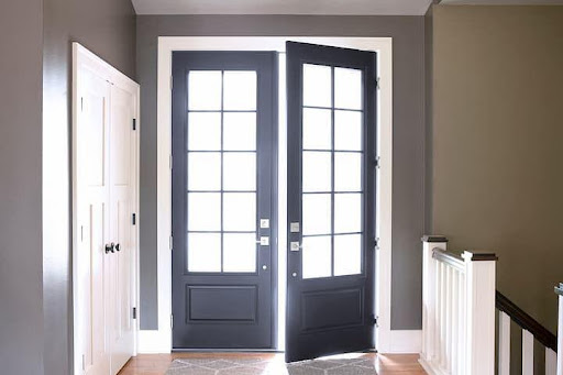 Fiberglass Entry Door with Black Finish
