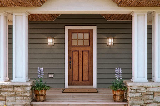 Entry Door with Wood Finish